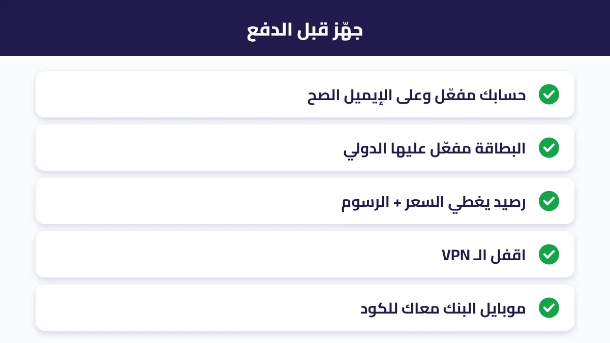قائمة تجهيز قبل دفع اشتراك ChatGPT Plus من مصر