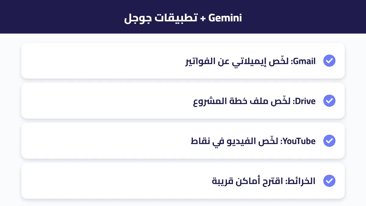 كيف يربط Gemini بين Gmail وDrive وYouTube في إجابة واحدة